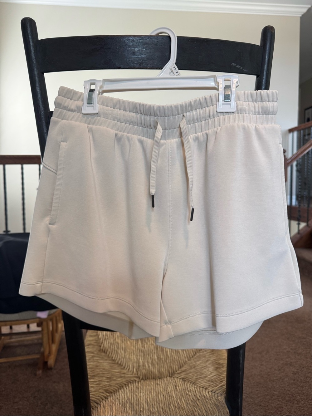 Luxe Neutral Cream Lounge Tee and Drawstring Shorts Set - Picture 3 of 5
